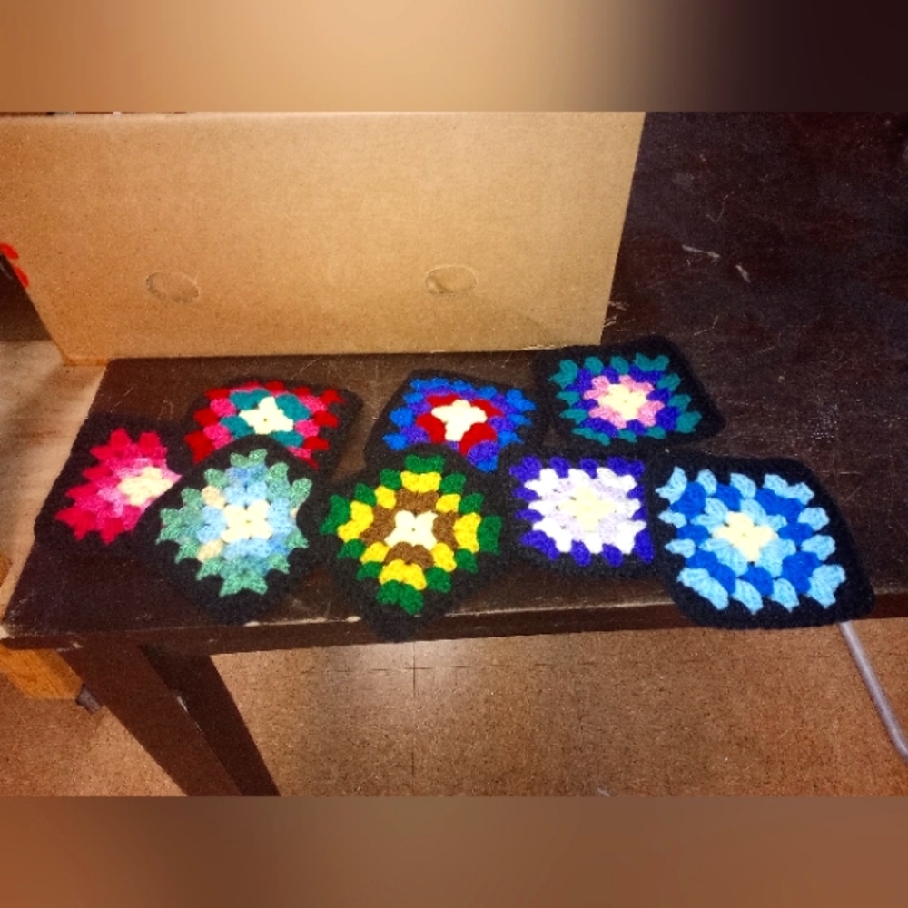 Crocheted squares